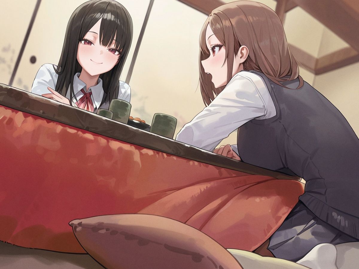 サンプル画像2:【M向け】友達のお姉ちゃんのコタツに潜入！〜憧れのお姉ちゃんのオナラは臭くてイイ音でした〜(ブリブリブリズム) [d_692930]