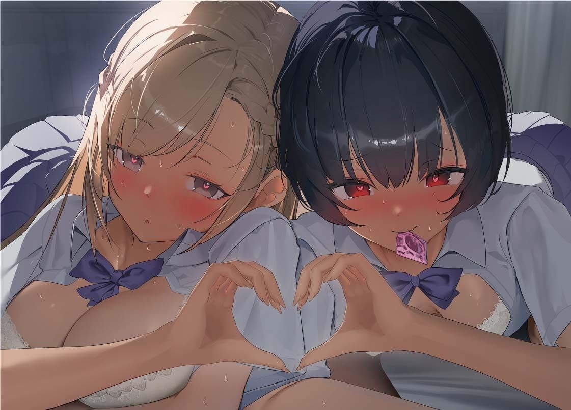 サンプル画像1:【密着耳舐め】どすけべダブルJKりりんとはらり〜甘々JK二人に両耳元で囁かれながら中出し甘やかし交尾〜(テグラユウキ) [d_697628]