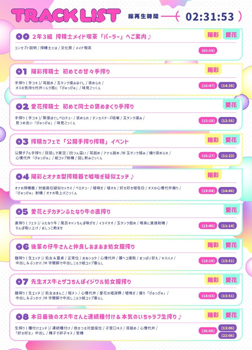 【文化祭限定】◯年3組 搾精士メイド喫茶「パーラー」へ、ようこそ!! 〜オス牛専用JKミルキング体験&女の子用搾りたてオスミルクお給仕Service♪〜