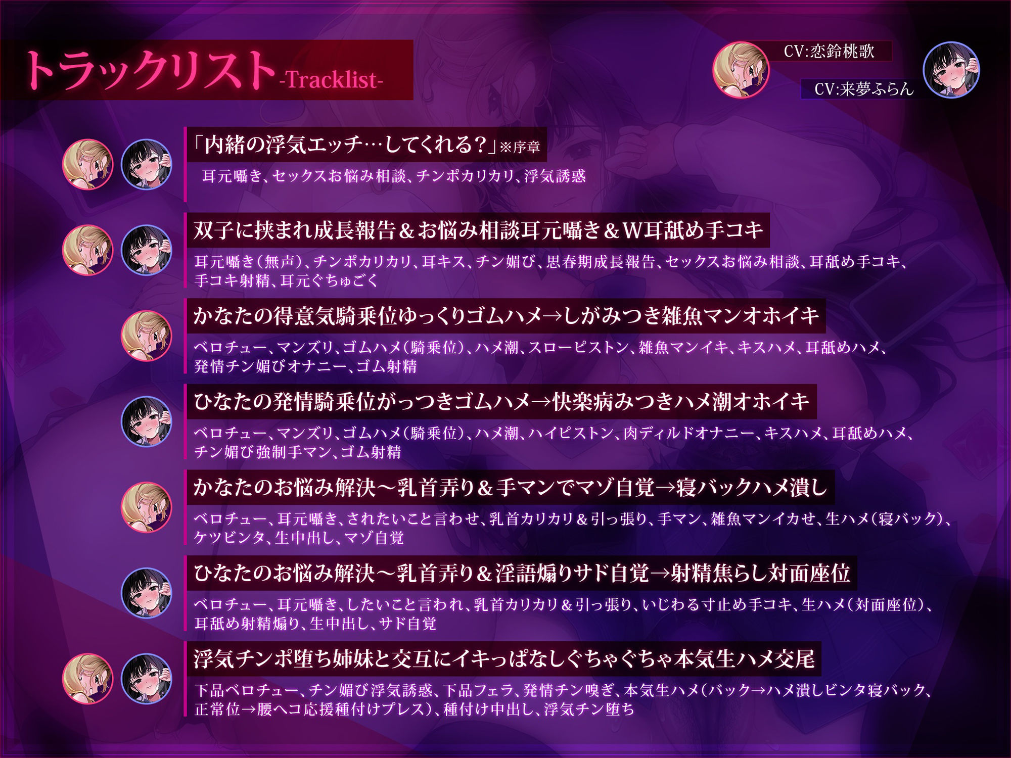 【浮気チン堕ち/ドスケベ差分イラスト付き】むちエロ年下双子姉妹が浮気交尾にハマって堕ちる〜陽キャ＆陰キャ幼馴染と本性わからせド下品生ハメ〜【KU100】 画像6