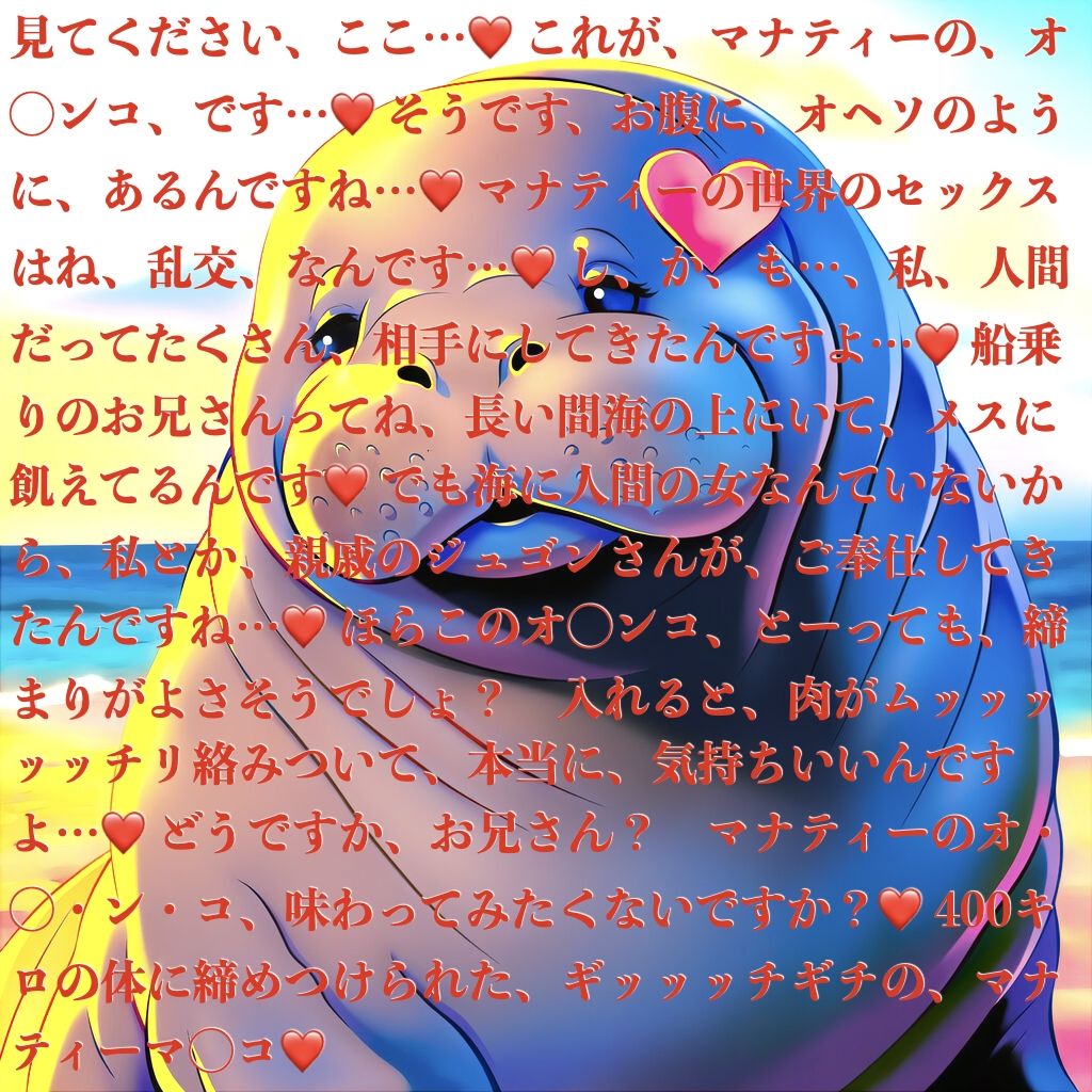 サンプル画像2:マナティーとぬちゃぬちゃセックス〜400キロの巨体から繰り出される肉の波があなたを包み込んでいく〜【CV:結音しなん】(KDM) [d_707633]