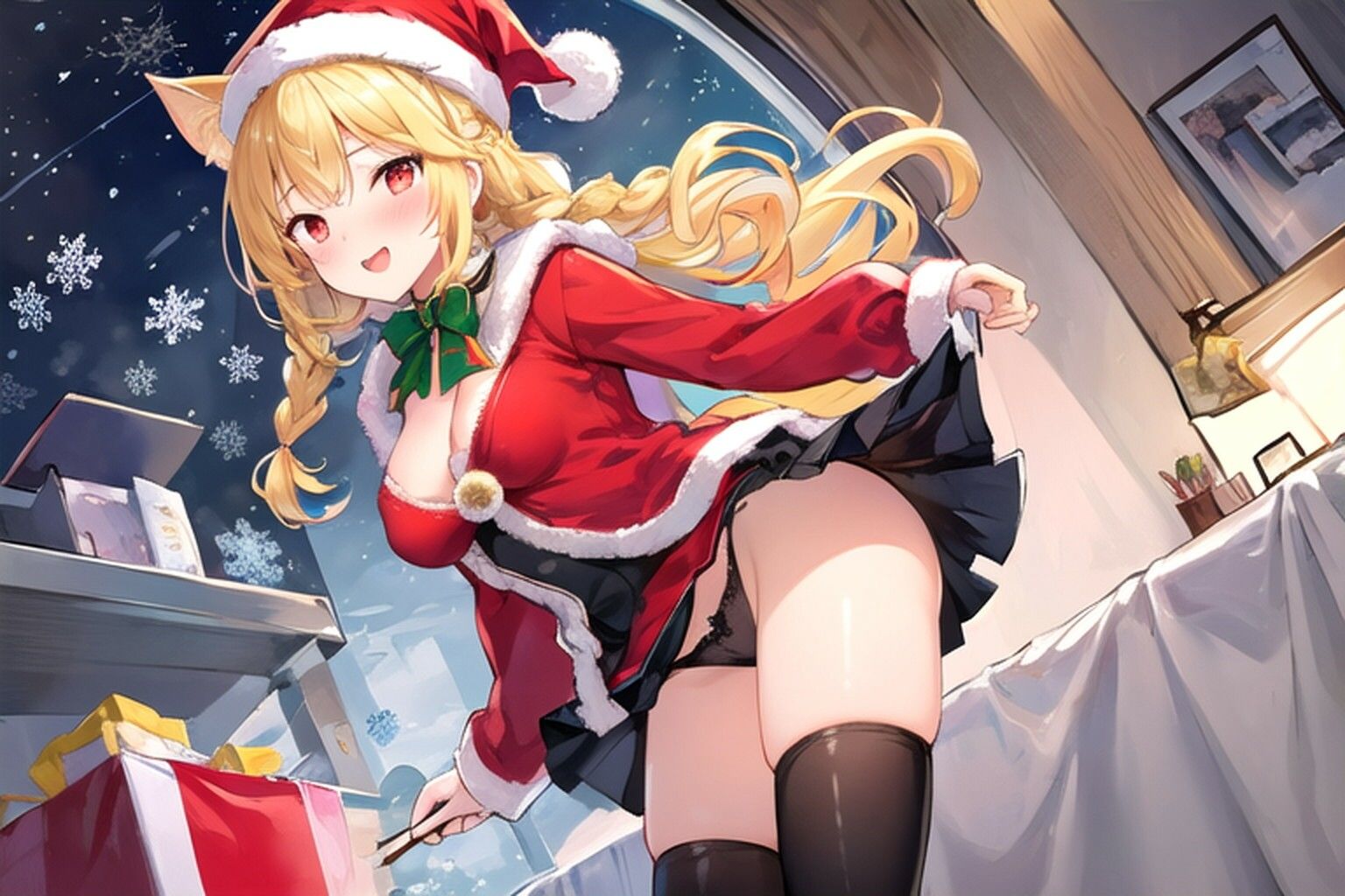 サンプル画像6:猫のサンタさんがプレゼントを持ってきた…のだが(ねむりんのーとちゃいむ) [d_713327]