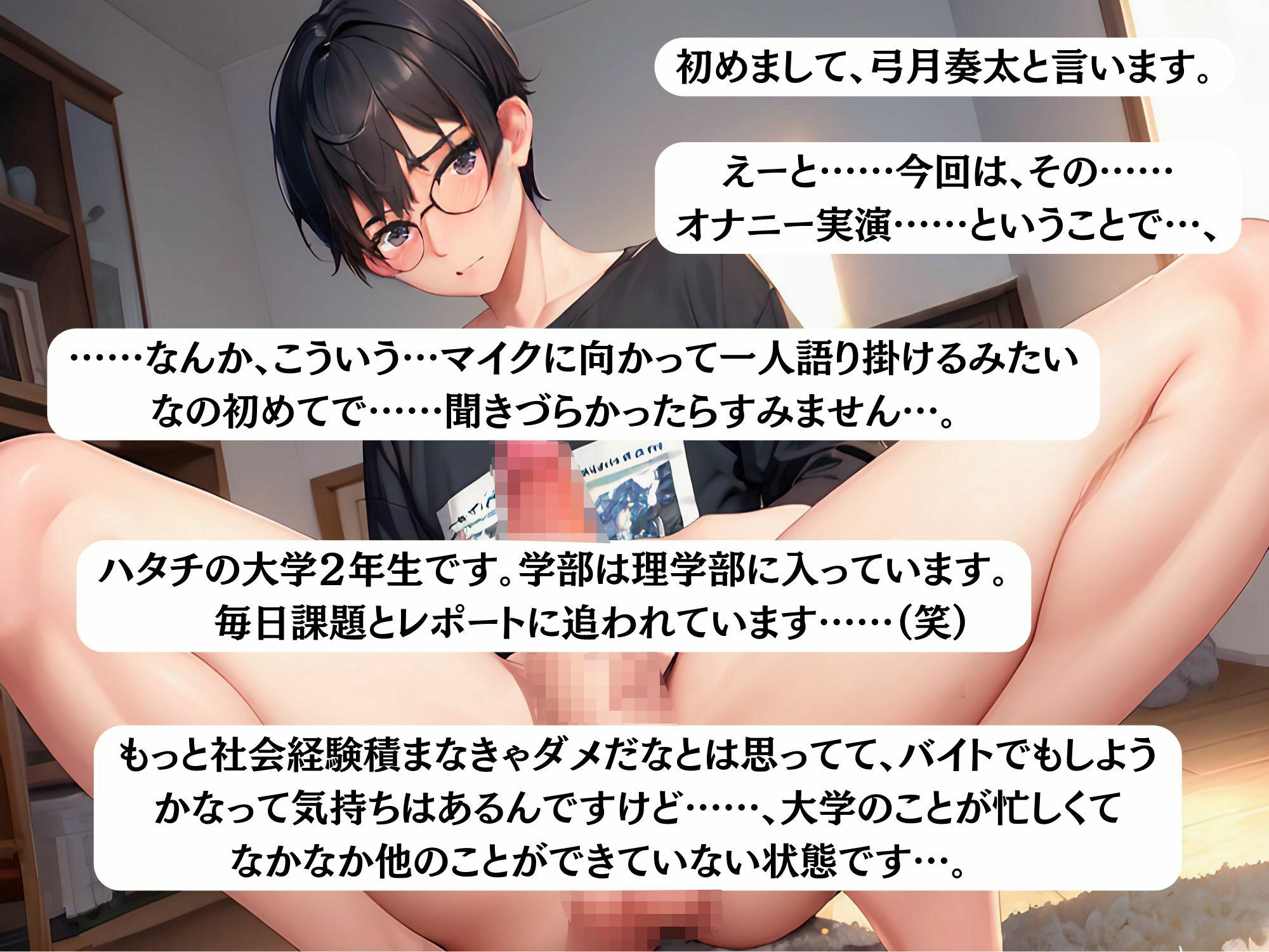 【オナニー実演】あどけない少年ボイスの理系大学生がオナホで恥じらいながらガチオナニー【完全ノーカット26分】