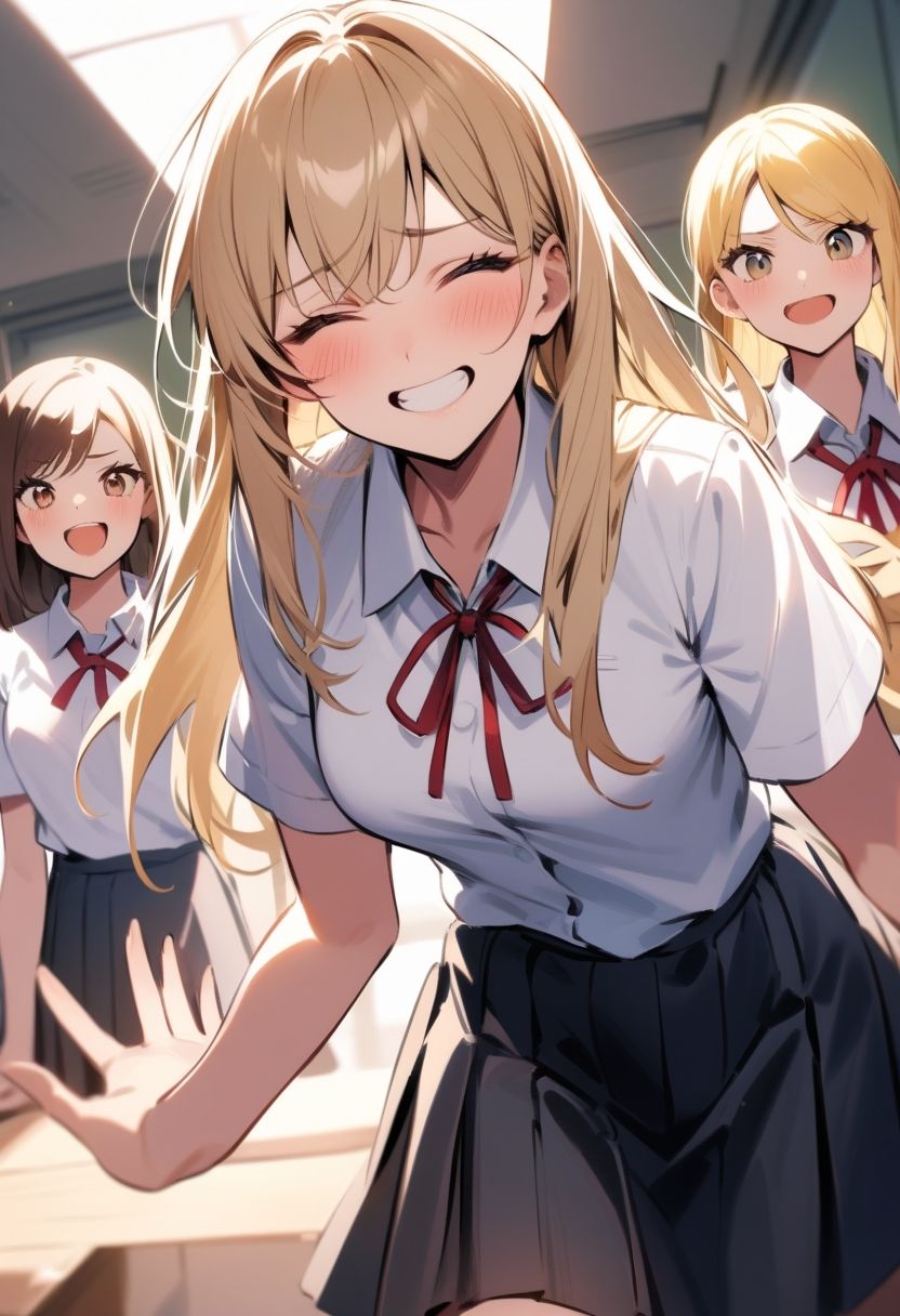 いじめっ娘倶楽部のSPHボイス 同じクラスの女子全員が見ている前でヤンキー女子に虐められて裸にされる軟弱M男君 【クラスメイト視点編】 画像8