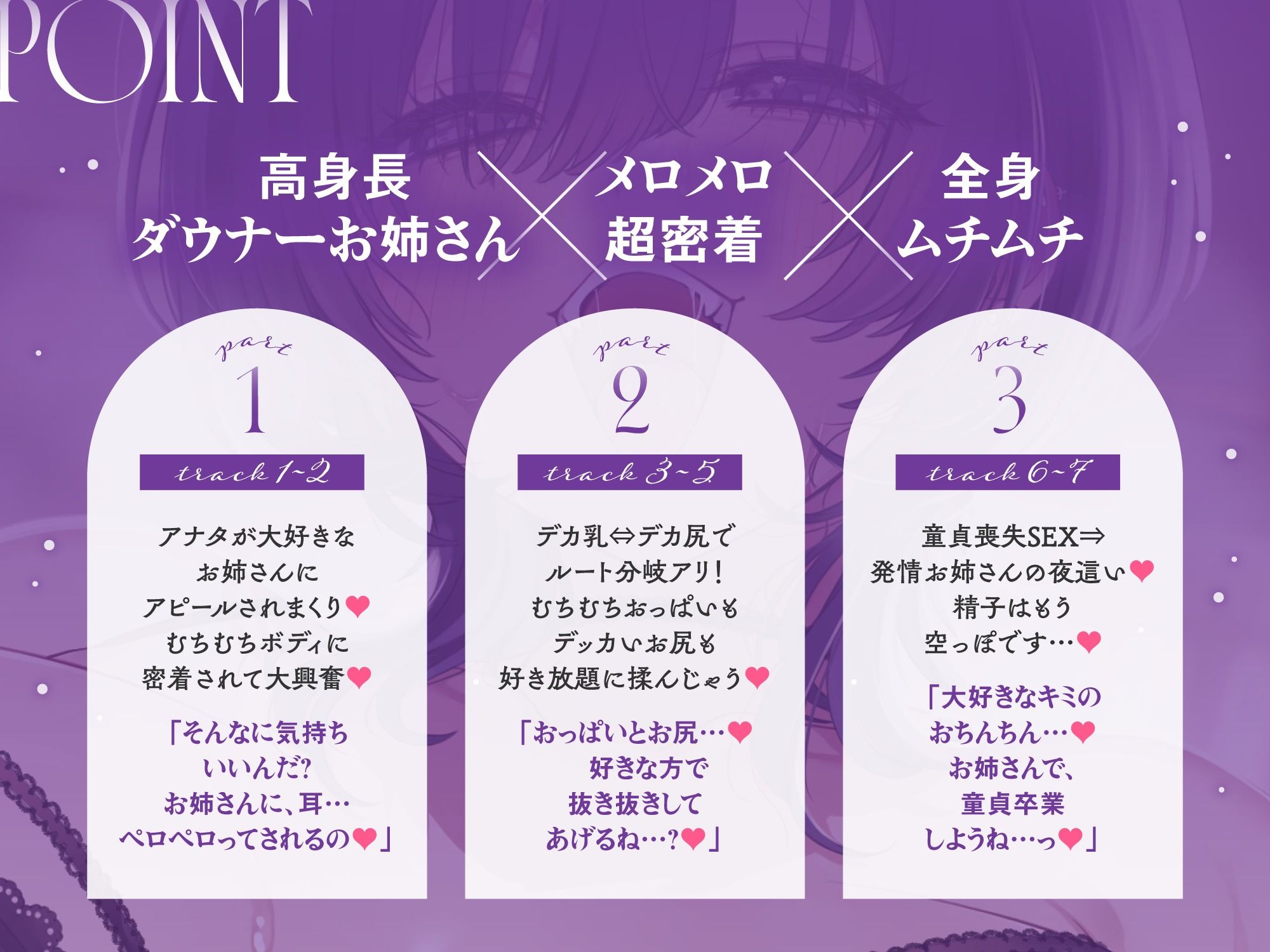 【超密着＆耳舐め求愛】お隣さんのむちむちダウナーお姉さんの溺愛が止まらない♪「デカ乳とデカ尻…どっちが好き？」性癖バレ×童貞喪失【ルート分岐有り】 画像3