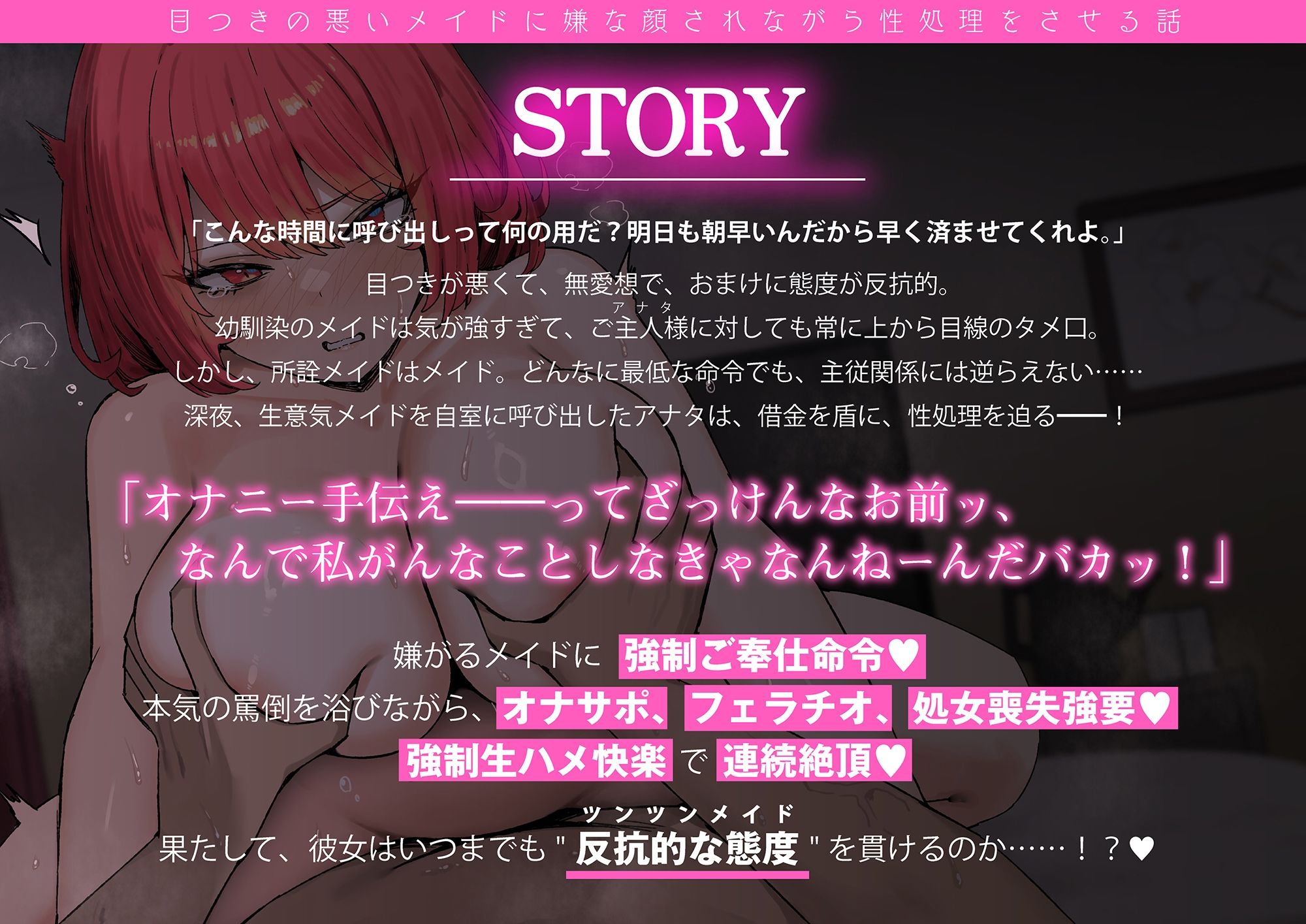 【屈辱プレイ】目つきの悪いメイドに嫌な顔されながら性処理をさせる話 画像3