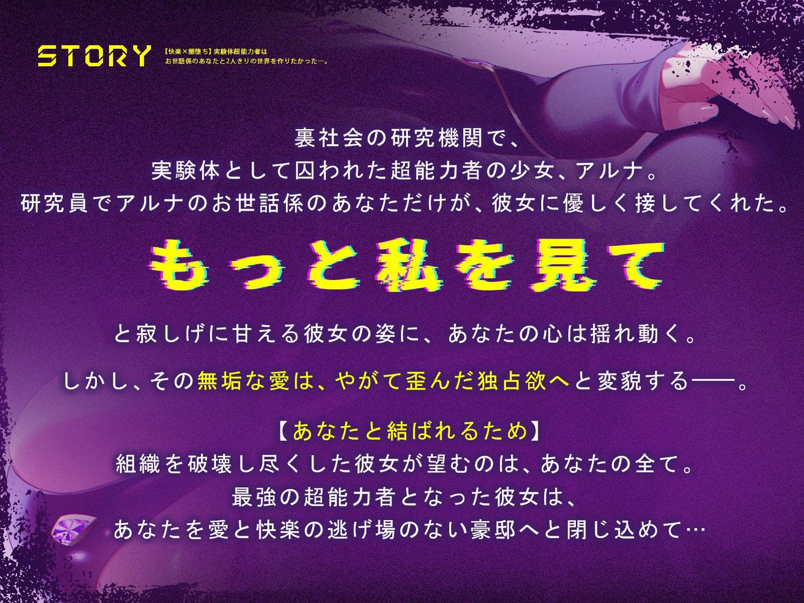 【快楽×闇堕ち】実験体超能力者は、お世話係のあなたと2人きりの世界を作りたかった・・・。【KU100収録】