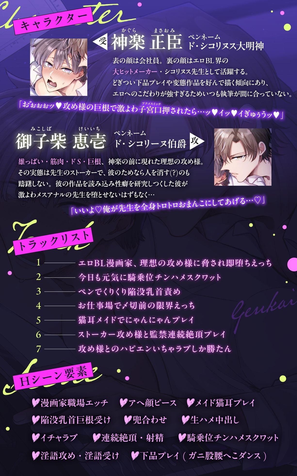 ボイスドラマ 限界エロBL漫画家、ストーカー攻め様にロックオンされる 3枚目