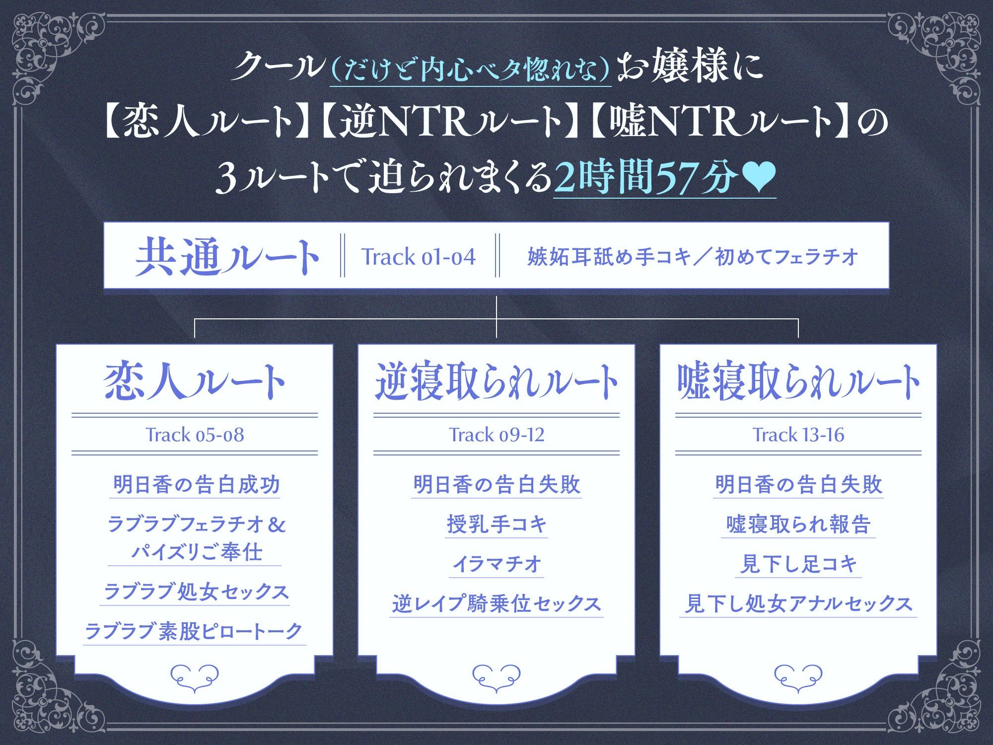 内心ベタ惚れクールお嬢様がチンカス汚ちんぽに媚び媚びご奉仕してくれるお話♪【KU100】 画像3