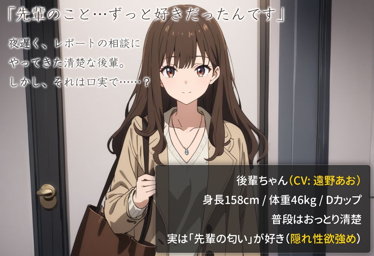 【全編ASMR/中出し】 レポートを見せに来た清純後輩が、夜の部屋で豹変。「先輩の匂い・・・我慢できませんっ」 隠れ性欲・濃厚ごっくん・密着ピロートーク 画像1