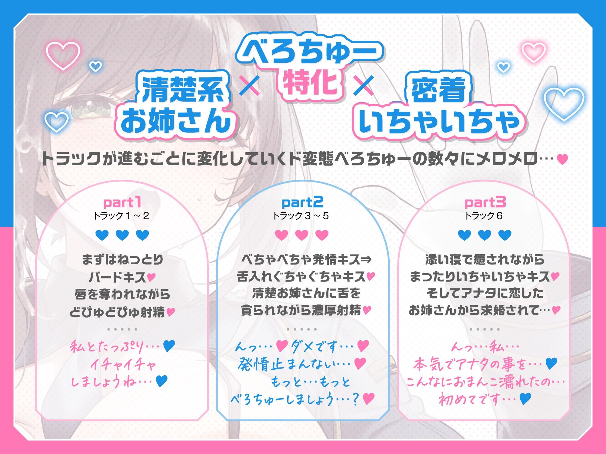 【甘媚びべろちゅ〜しまくり♪】 いちゃいちゃ密着キスで少子化対策！キス婚推進課〜ドスケベお姉さんポリスの甘媚び搾精指導「私とお口でセックスしましょうね…♪」 画像3