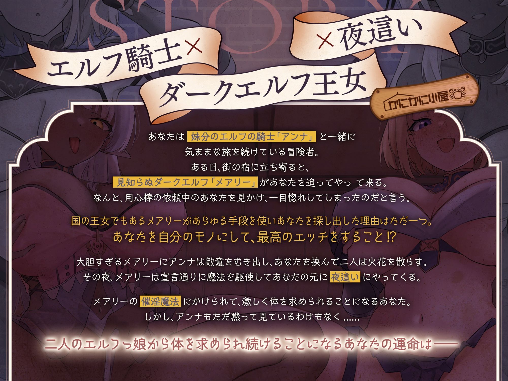 ゆうべもおたのしみでしたね〜スケベ度S級冒険者ダークエルフ王女×妹エルフ騎士〜 サンプル1