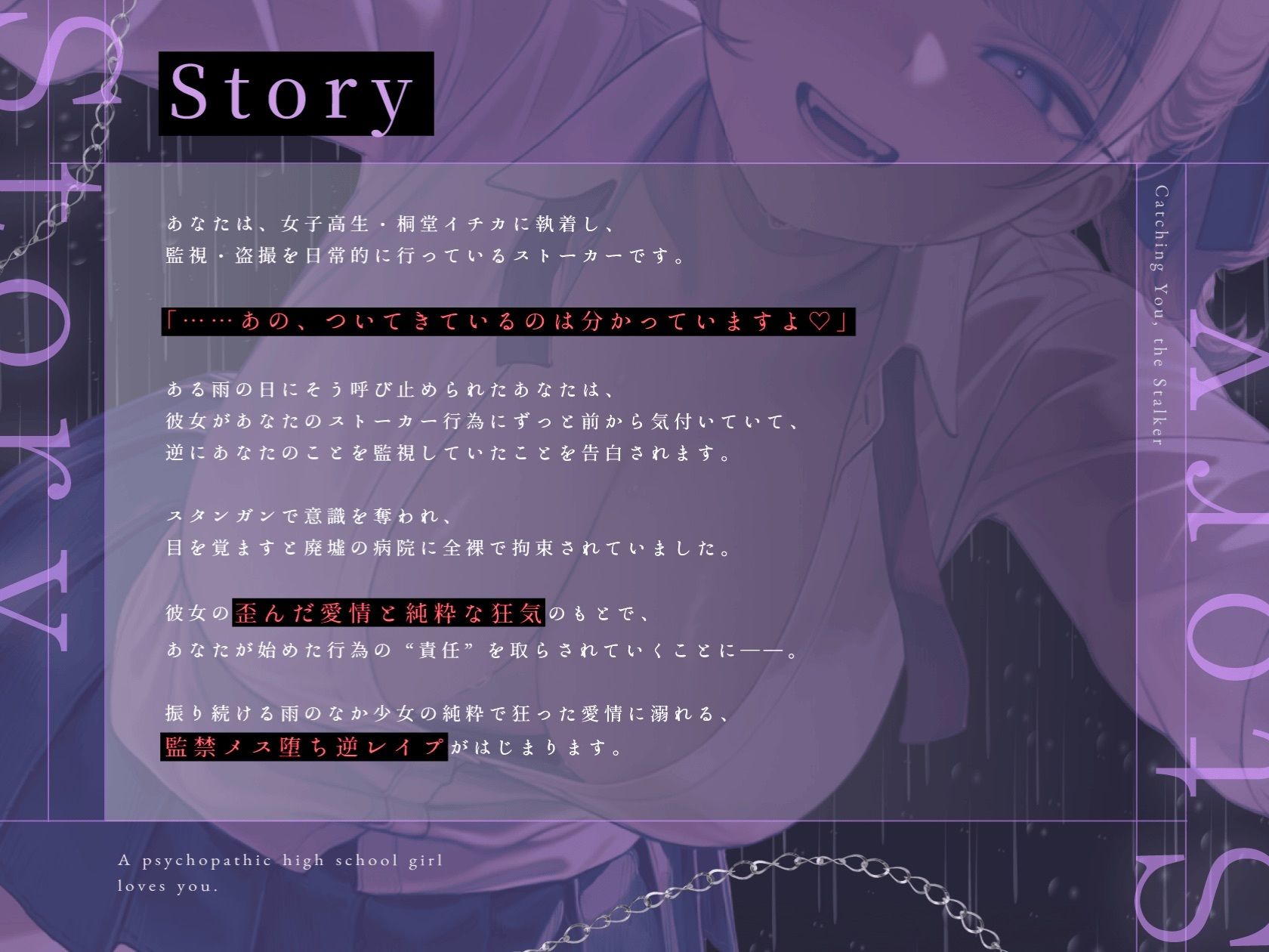 【ドM向け】逆監禁 〜サイコパス女子校生による拘束メス堕ち逆レ●プ（はーと）〜 画像1