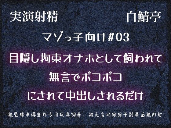 【マゾっ子向け＃03】目隠し拘束オナホとして飼われて無言でボコボコにされて中出しされるだけ【実演射精】 画像1