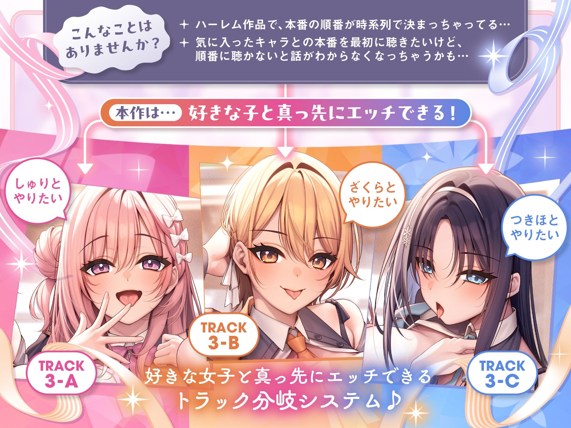 べろちゅー大好きアイドル3人と優越感MAXハーレム4P-かわるがわる濃厚ラブラブべろちゅー＆優越感ムクムク実況＆好きな子を選んで密着4PべろちゅーナマSEX-【キス特化】 画像2