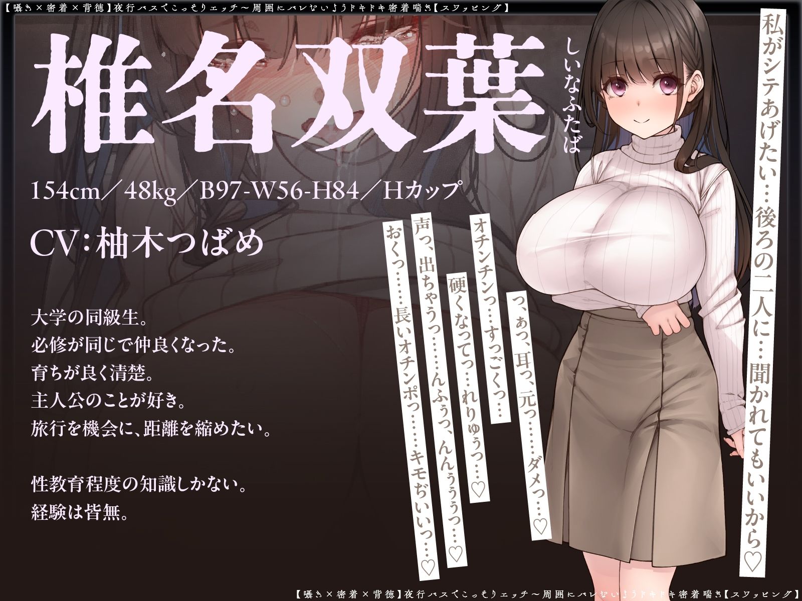 【囁き×密着】夜行バスでこっそりエッチ〜周囲にバレないようドキドキ密着喘ぎ【スワッピング】 画像4