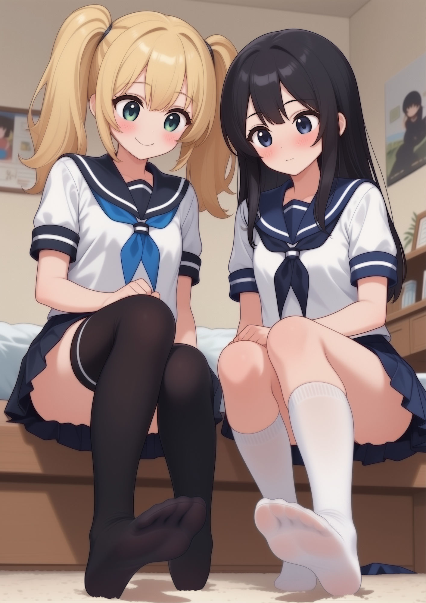 足奴●ペット(靴下種)とJK2人のムレムレ足臭お預けご褒美