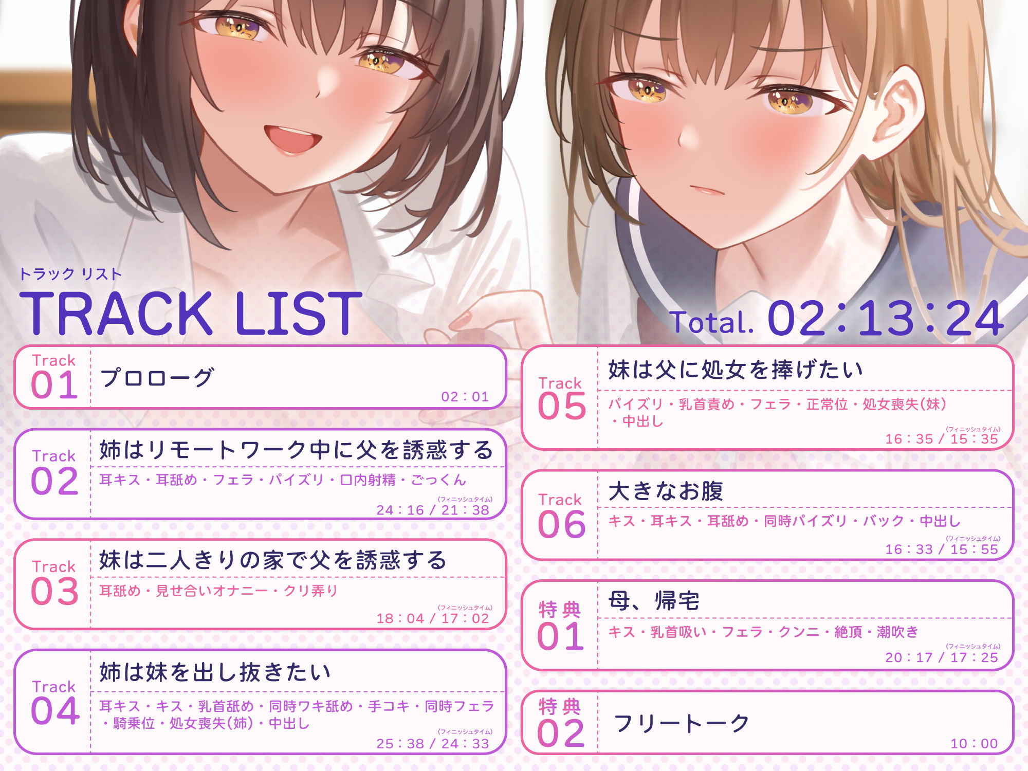【男性受け】爆乳姉妹はパパの特濃精子で孕まされたい〜義理の娘たちによる背徳逆NTR〜【KU100バイノーラル/2時間】_4
