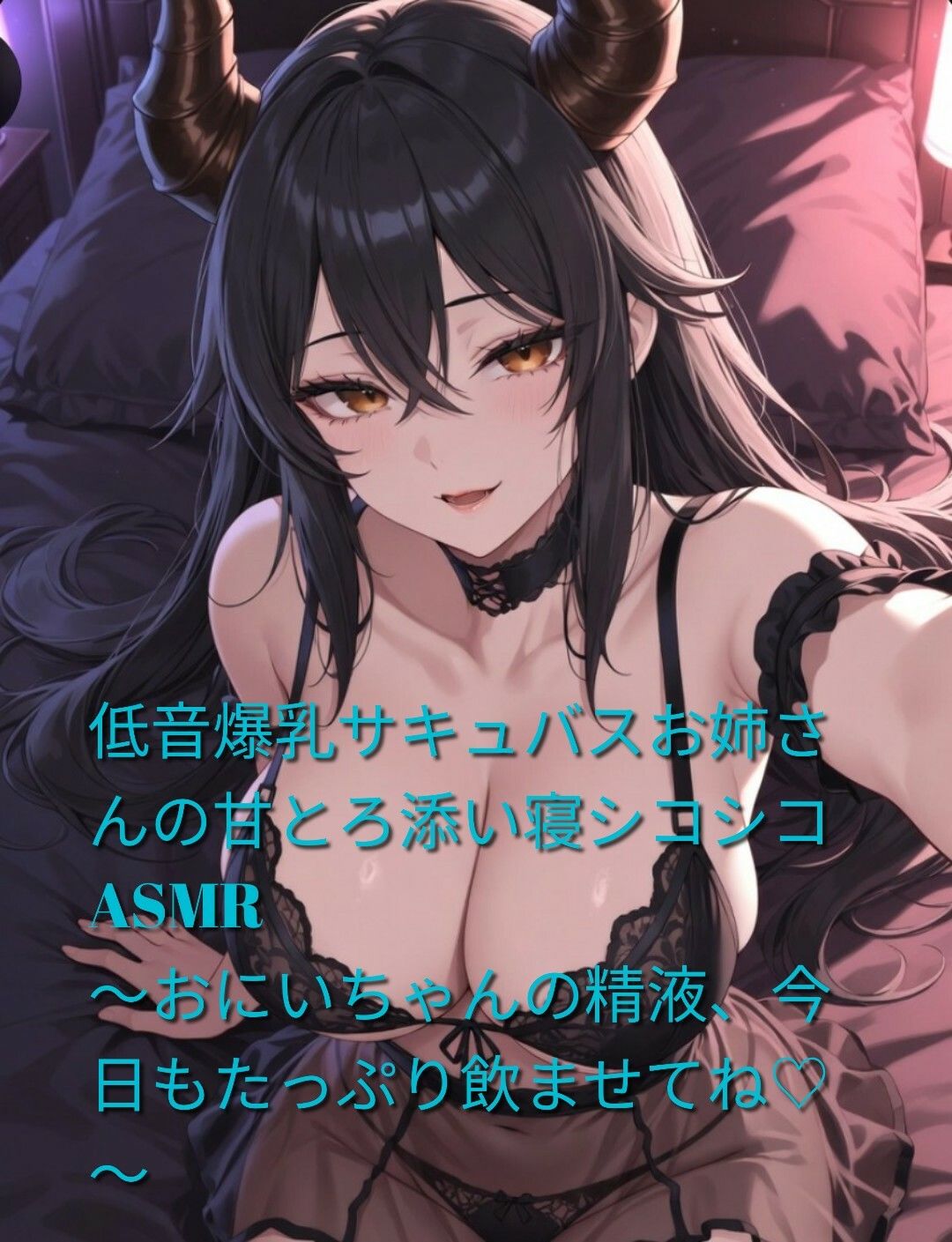 サンプル-低音爆乳サキュバスお姉さんの甘とろ添い寝シコシコASMR 〜おにいちゃんの精液、今日もたっぷり飲ませてね（はーと）〜 - サンプル画像