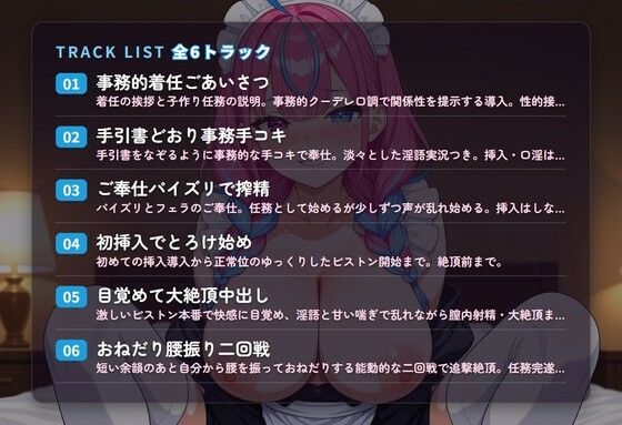 【事務クーデレ×淫語実況】子作りメイドの事務的ご奉仕がとろとろ堕ちる 〜任務完遂まで中出し搾精（はーと）〜（全44分） 画像2