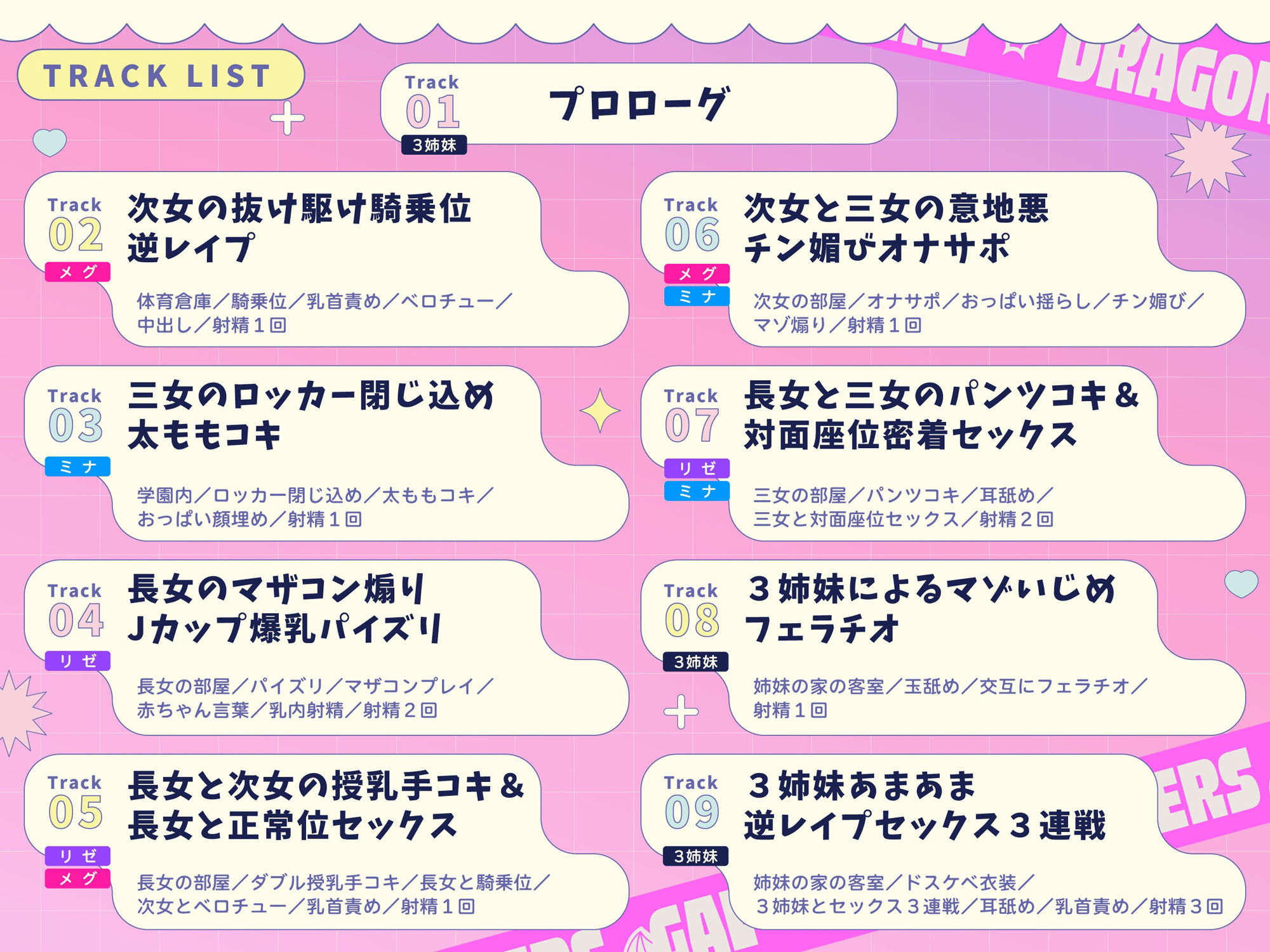 【3時間超え】ドラゴン娘3姉妹ギャルの愛の巣づくり（はーと）〜長身貴族ドラゴン娘3姉妹ギャルのマゾオス捕食えっち〜【オホ声逆レ〇プ】 画像5
