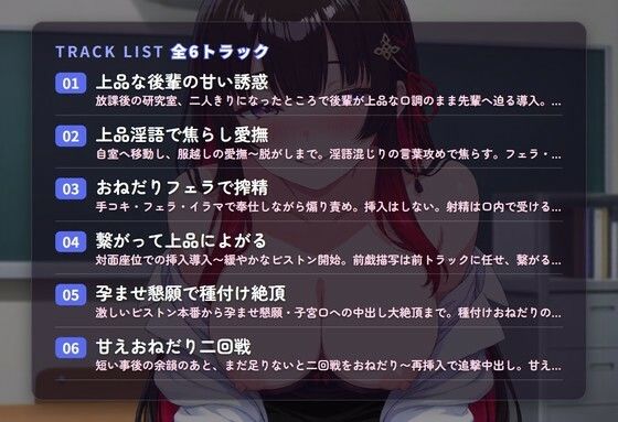 【淫語囁き×孕ませ懇願】清楚系ドスケベ後輩の先輩専用おねだり種付け 〜上品なのに下品におまんこねだって中出し搾精(はーと)〜(全47分) 画像2