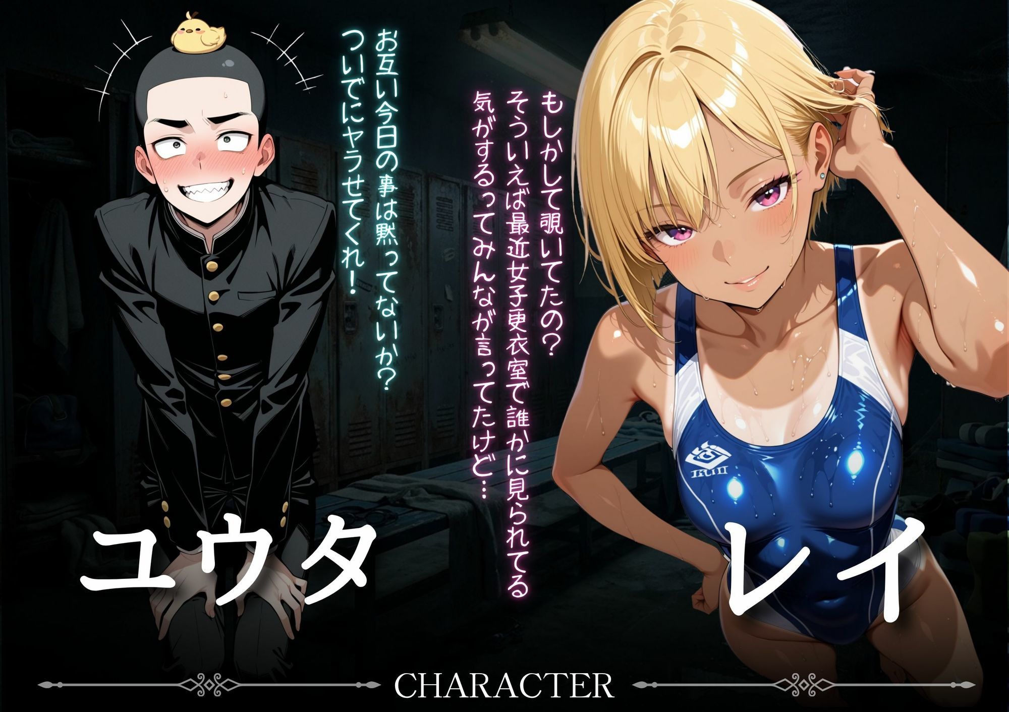 【陵●撮影】水泳部エースのギャルのオナニーを録画して無理矢理セックスをする（漫画77P＋イラスト＋エロシーン動画付） サンプル1