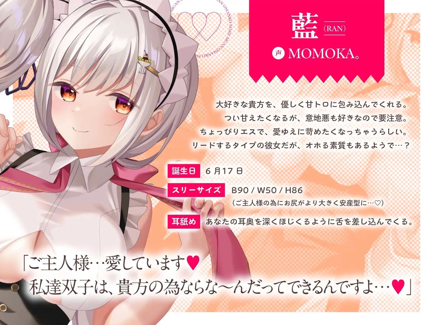 【2周年記念】愛玩おま◯こメイド。貴方専属の’双子メイド’と両耳舐め子作りえっちする夢の日々【150分超え】 画像3