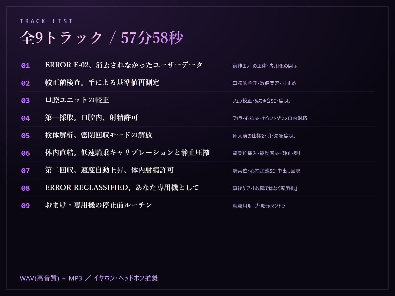 【無感情×射精管理】喘がない低音アンドロイドNOIR-02のフェラ&騎乗位・密閉搾精メンテナンス〜口腔採取と、中出し密閉回収。あなた専用化プロトコル〜 画像3