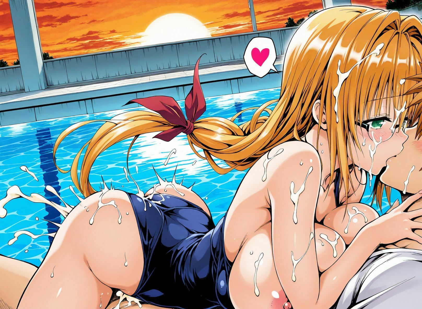 【アクシデンTo LOVE】【CG集TLT1対応】【スク水】金髪巨乳ドジっ子天然美人教師ティア先生と学校のプールでスク水ラブラブあまあまエッチ サンプル6