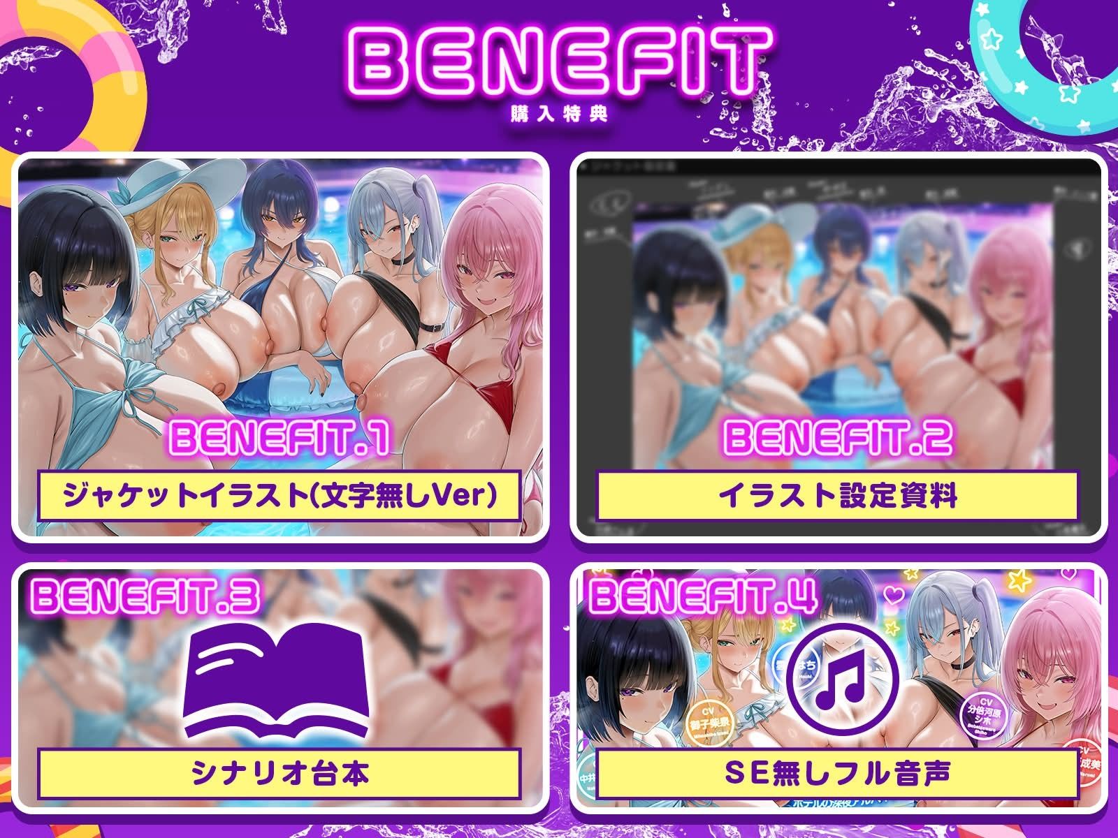 【3.5時間x5人】金持ちクセつよ美女の多いナイトプール〜ナイトプール付きホテルの深夜アルバイトでお姉さんたちと水遊び（意味深）することになった件〜 画像5