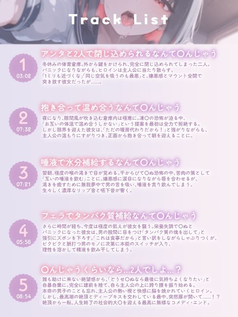 キスして唾液を飲まないと生きて出られない体育倉庫〜僕を嫌悪していた一軍女子J〇が甘々に堕ちるまで 画像1