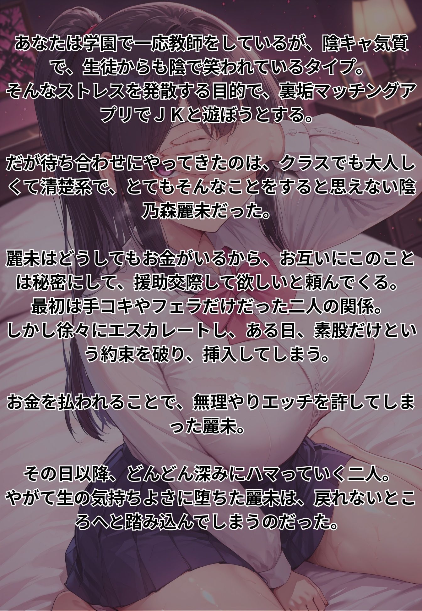 【密会×実録】都内某所。有名進学校に通う清楚系素人JKが裏垢使って教師と秘密の援○交際日記。