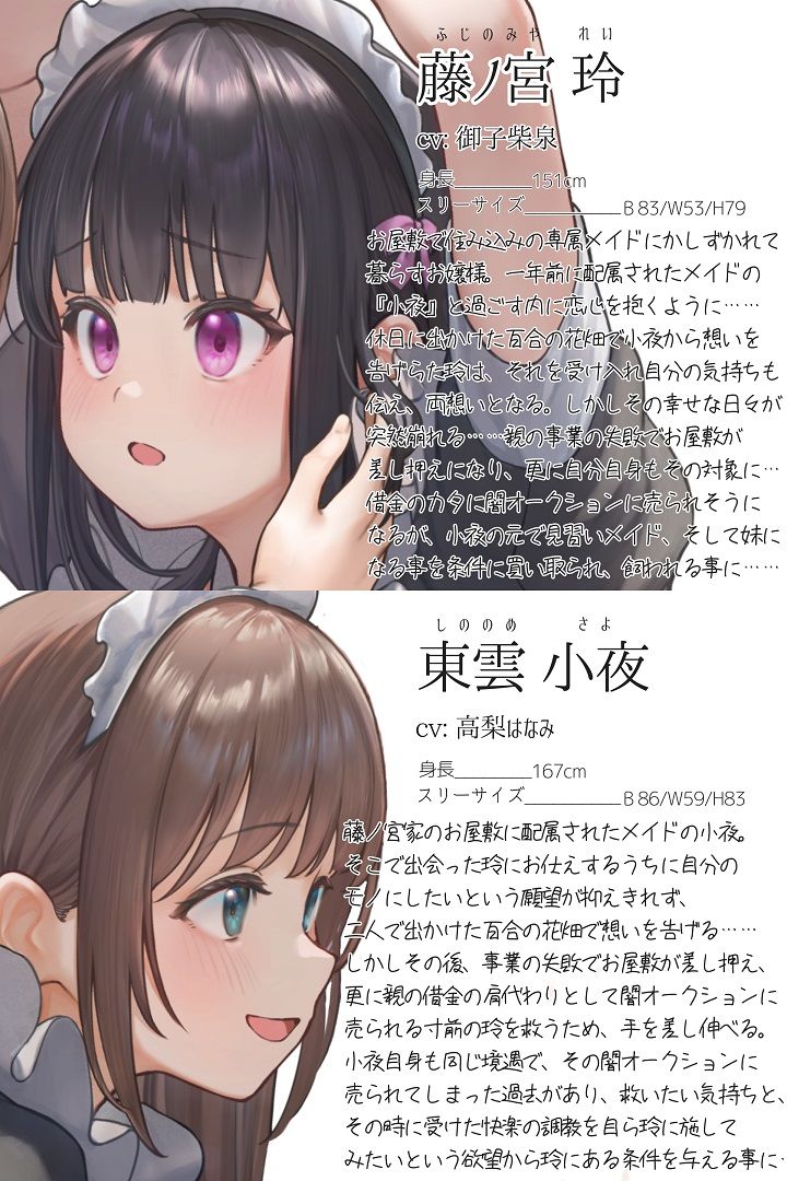 【TS百合】百合メイドレイの拘束飼育日記【主観視点ボイスあり・なし選択可能】【KU100】 サンプル画像1
