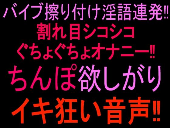 バイブ擦り付け淫語連発！！割れ目シコシコぐちょぐちょオナニー！！ ちんぽ欲しがりイキ狂い音声！！ 画像1