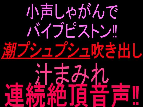 小声しゃがんでバイブピストン!!潮プシュプシュ吹き出し、汁まみれ連続絶頂音声!! 画像1