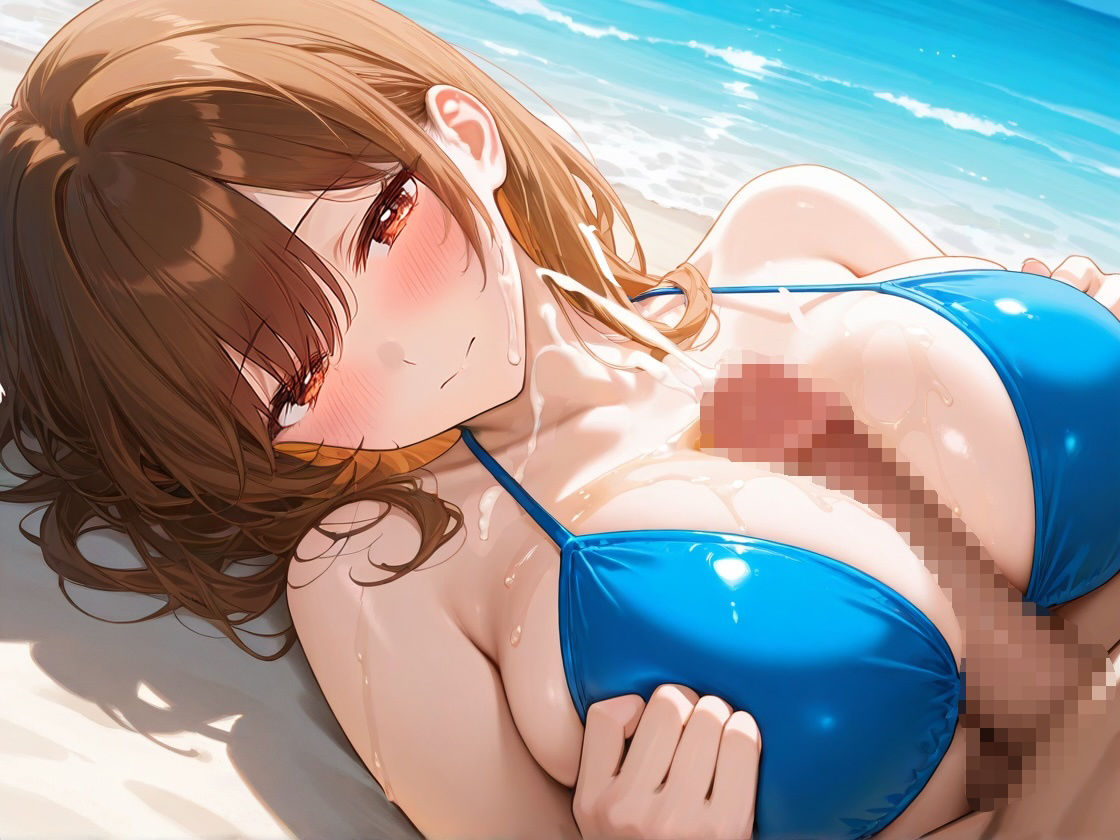 爆乳ビキニの幼馴染は恋人の演技をしているうちに本気になってイチャラブ交尾する。【KU100/水着/パイズリ】 画像3