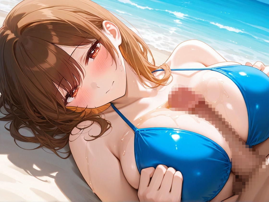 爆乳ビキニの幼馴染は恋人の演技をしているうちに本気になってイチャラブ交尾する。【KU100/水着/パイズリ】 画像6