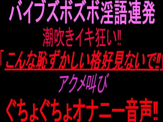 バイブズボズボ淫語連発潮吹きイキ狂い!!「こんな恥ずかしい格好見ないで!!」アクメ叫びぐちょぐちょオナニー音声!! 画像1