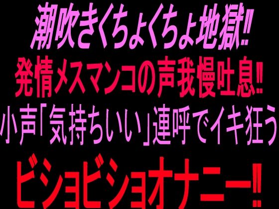 潮吹きくちょくちょ地獄！！発情メスマンコの声我慢吐息！！小声「気持ちいい」連呼でイキ狂うビショビショオナニー！！ 画像1