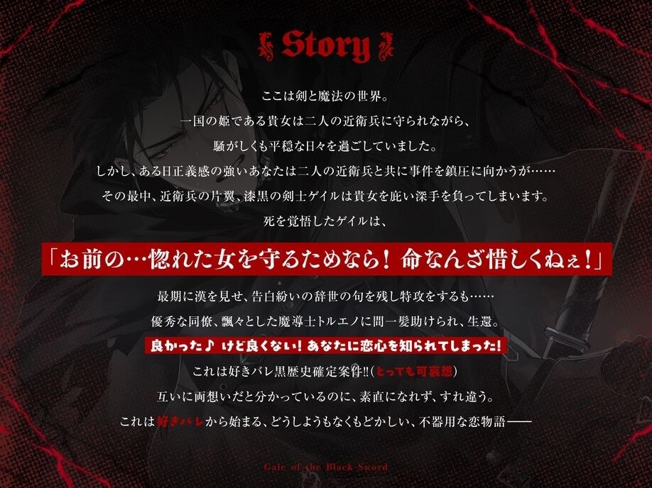 【好きバレツンデレ一途従者】黒剣のゲイル〜死の覚悟決めて告白したら生き延びちゃった無骨な剣士♪筋肉質で乱暴な彼に優しく愛される王宮初夜〜【独占欲全開キスマ刻印】 画像1