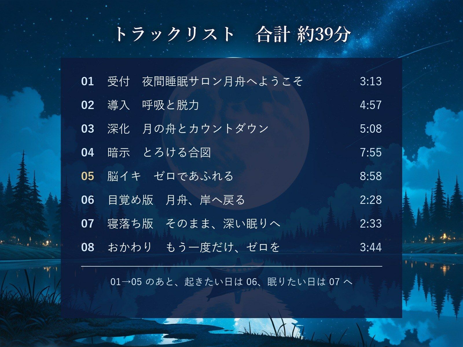 【左右交互カウント】ダウナー双子の夜間睡眠サロン「月舟」〜声だけでとろける脳イキ催●〜【目覚め版/寝落ち版】の作品画像 2