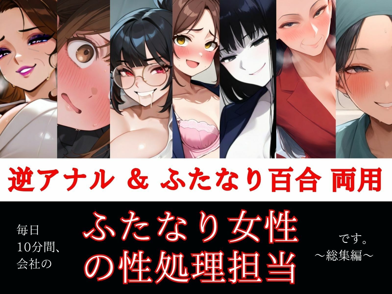 すぐ挿入7名出演/逆アナル&ふたなり百合両用【毎日10分間、会社のふたなり女性の性処理担当です。〜総集編〜】 画像1