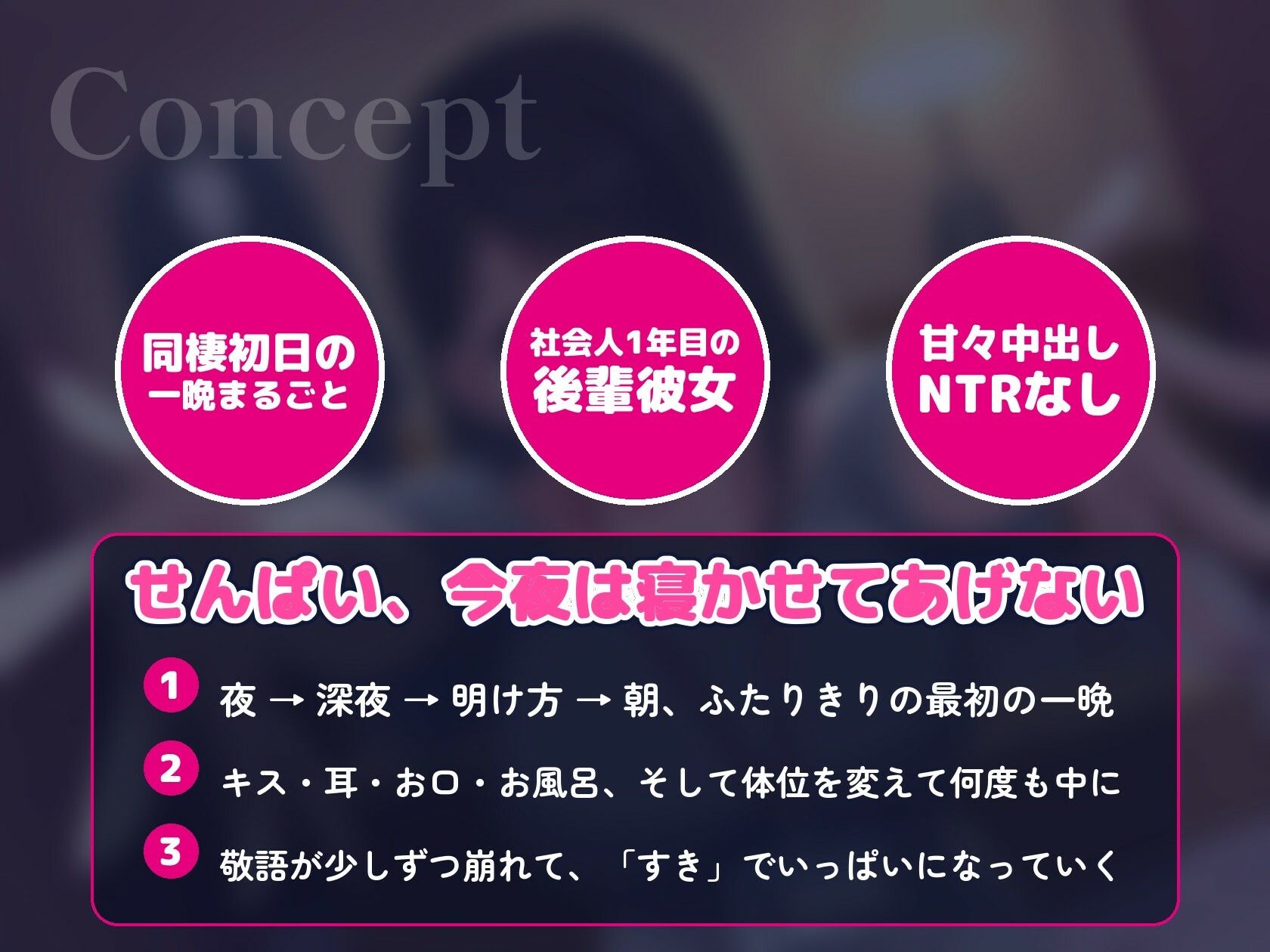 【64分・甘々中出し4回】同棲初日の夜、社会人1年目の後輩彼女が「せんぱい、今夜は寝かせてあげない」って朝まで何回もおねだりしてくる【恋人同士/ラブラブ/NTRなし】