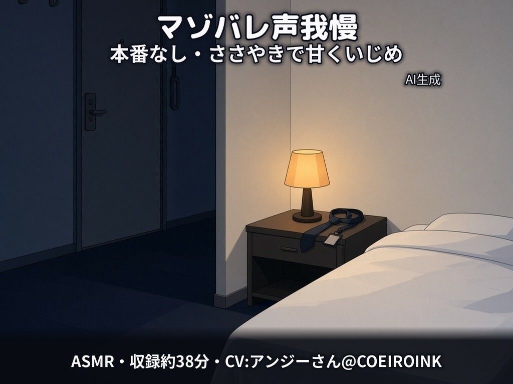 【マゾバレ×声我慢/本番なし】隣に聞こえちゃうよ？〜出張先のホテルで、会社の先輩（28歳）が声を殺して甘くいじめてくる〜【合成音声】 画像1