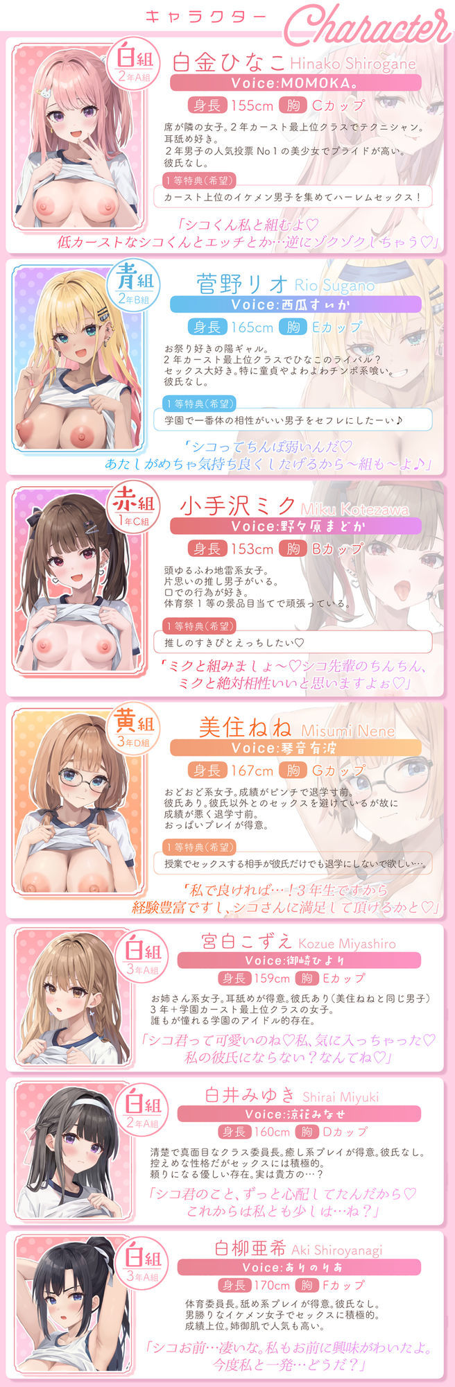 【7人×4.5時間超★豪華7大特典★】おま〇こ学園体育祭≪早漏よわチン争奪戦！≫ 〜陰キャで学年カースト最下位の僕が7人の女子にイカされまくった伝説の日〜のサンプル画像 4